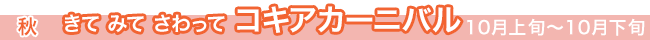 秋 きて みて さわって コキアカーニバル 10月上旬から10月下旬