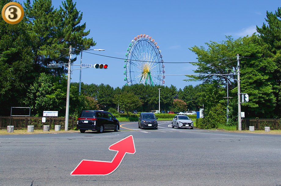 中央ゲート・南口ゲート(南駐車場)へ3