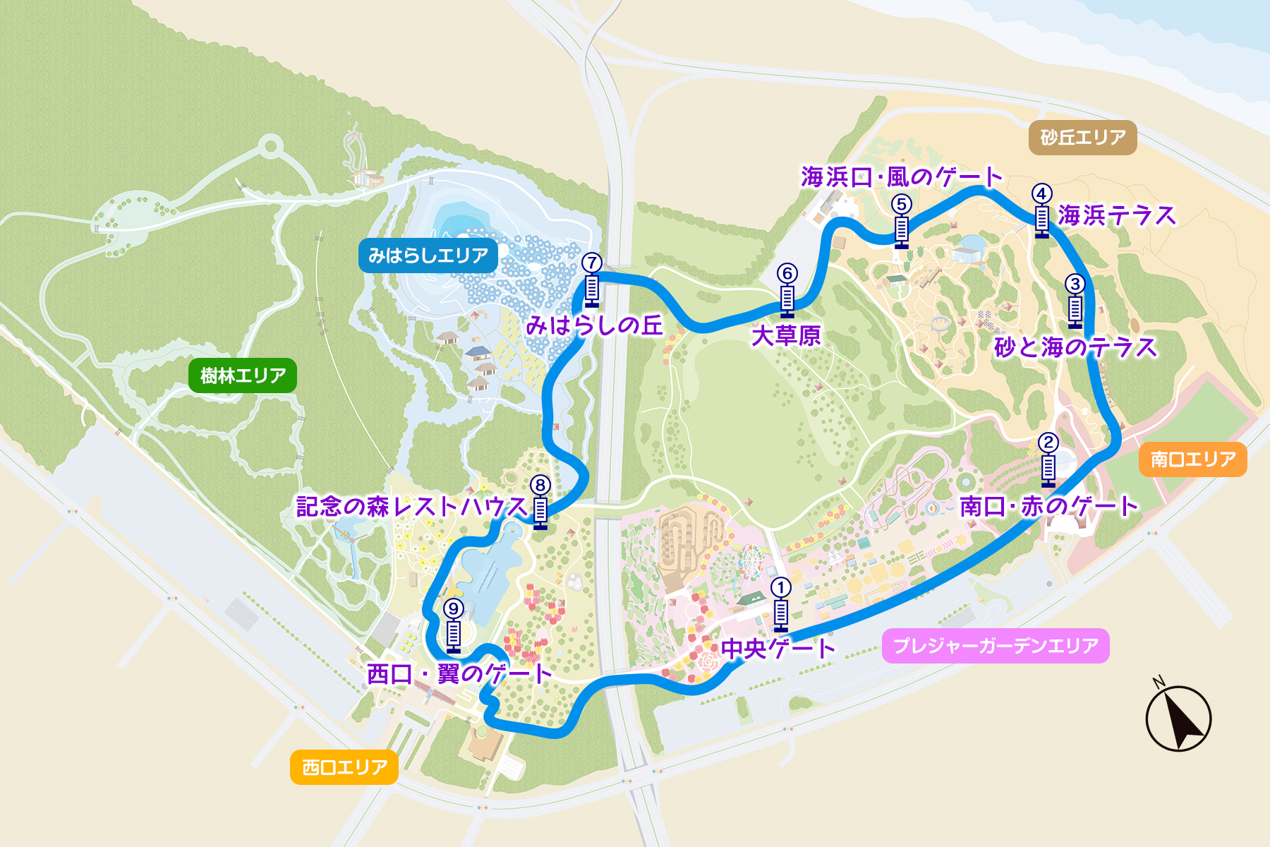 シーサイドトレインコース図