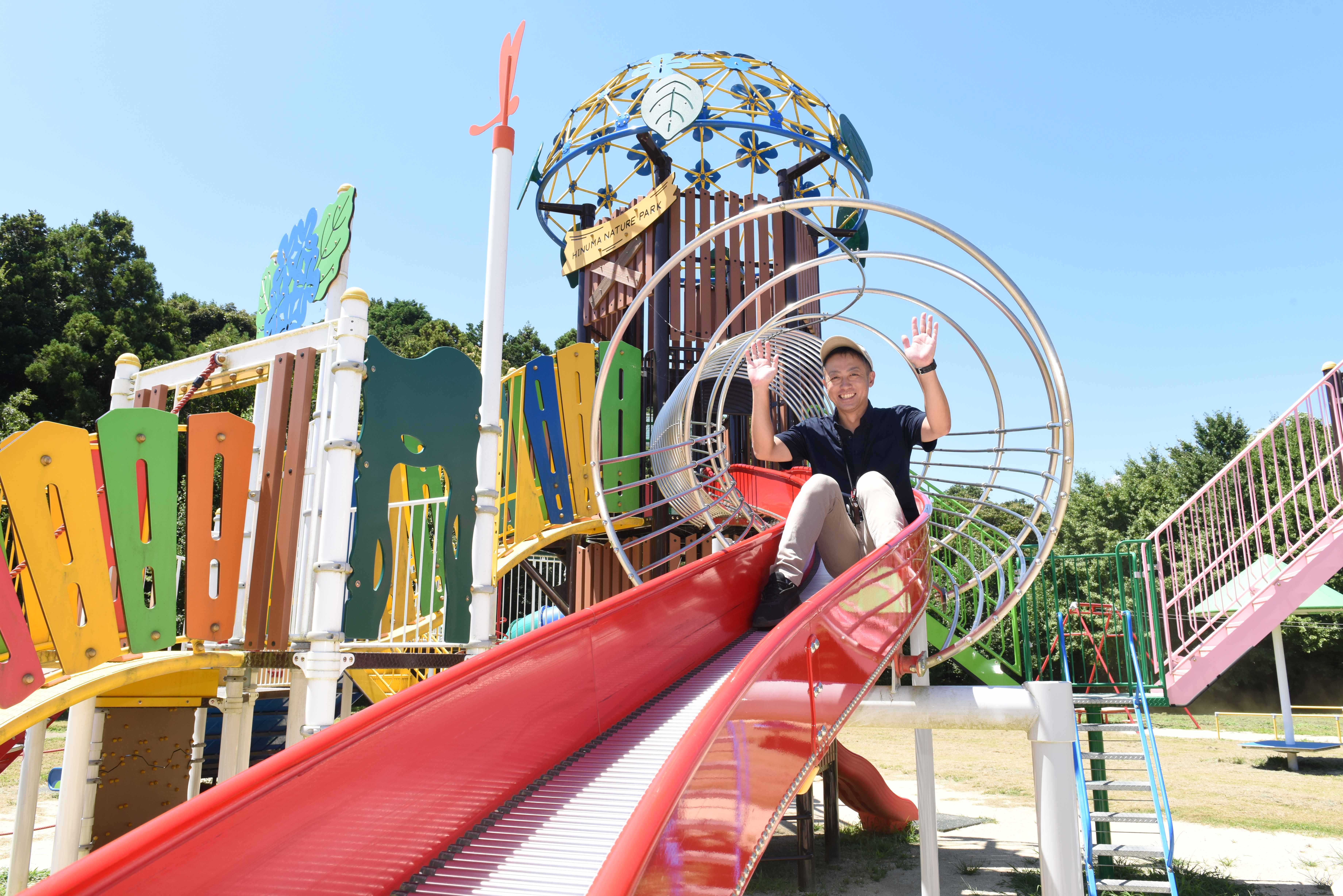 子どもたちに大人気のアスレチック遊具「ひぬまあじさいランド」