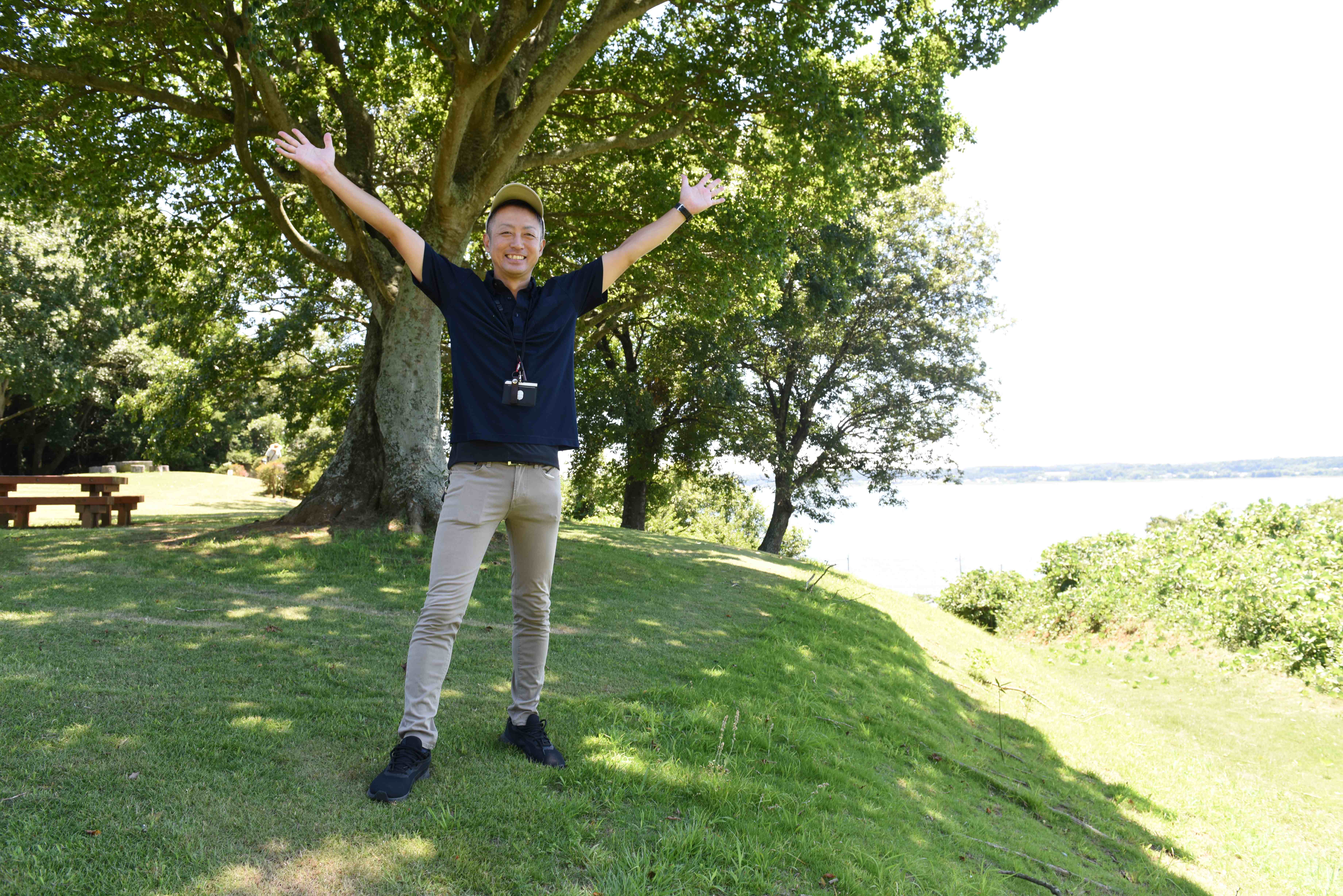 涸沼絶景ポイントは、「風が最高です!」