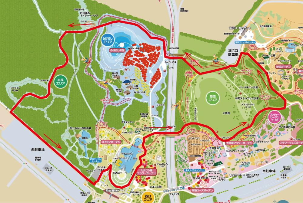 日立工業専修マラソン大会コースマップ