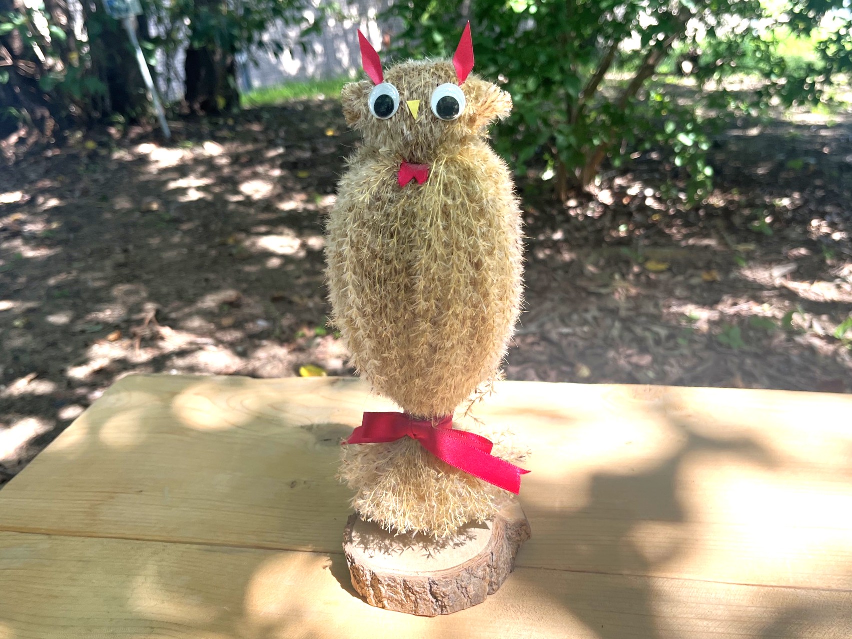 ススキのミミズクづくり2