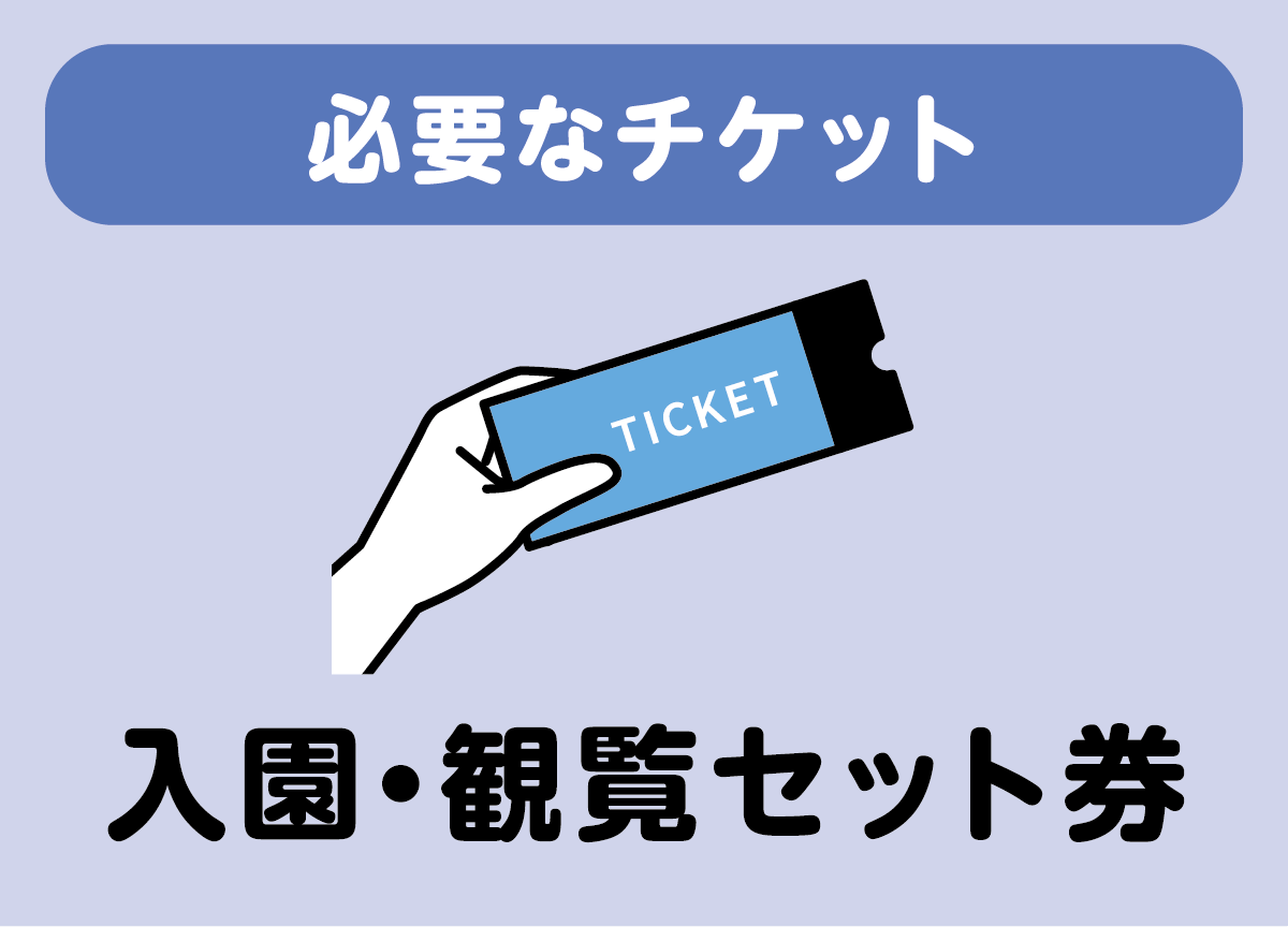 必要なチケットは、入園、観覧セット券です。